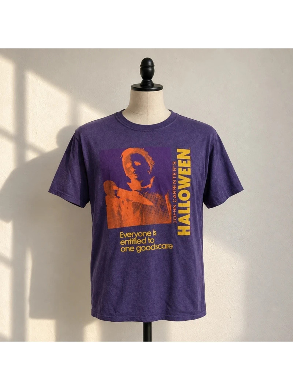 John Carpenter Halloween Michael Myers Purple Horror T-Shirt Men's L